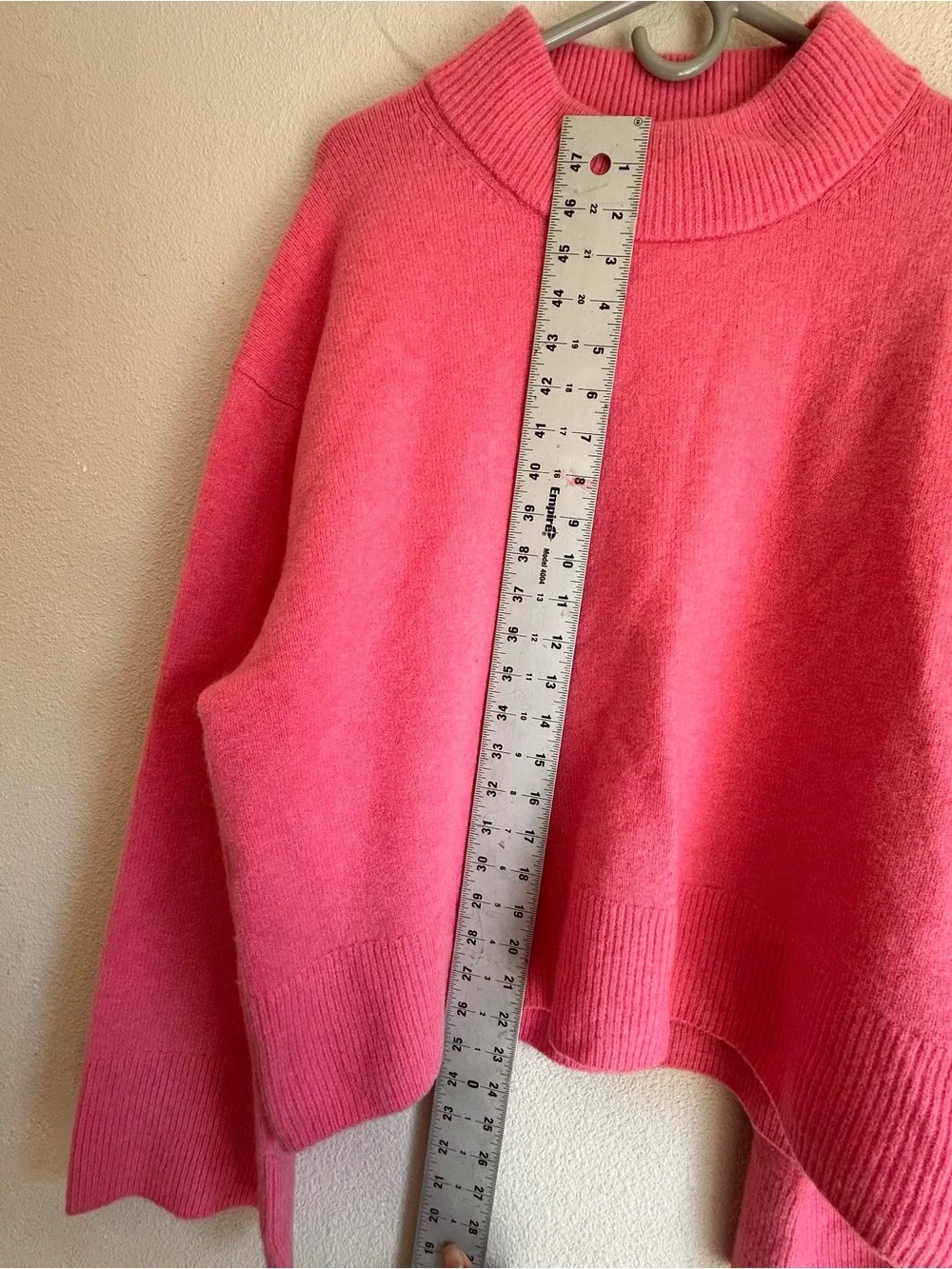 New J Crew Womens XL Pink Alpaca Wool Blend Wide Sleeve Sweater